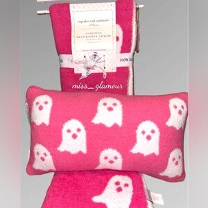Cupcakes & Cashmere Pink Ghost Throw & Pillow Bundle New viral tiktok